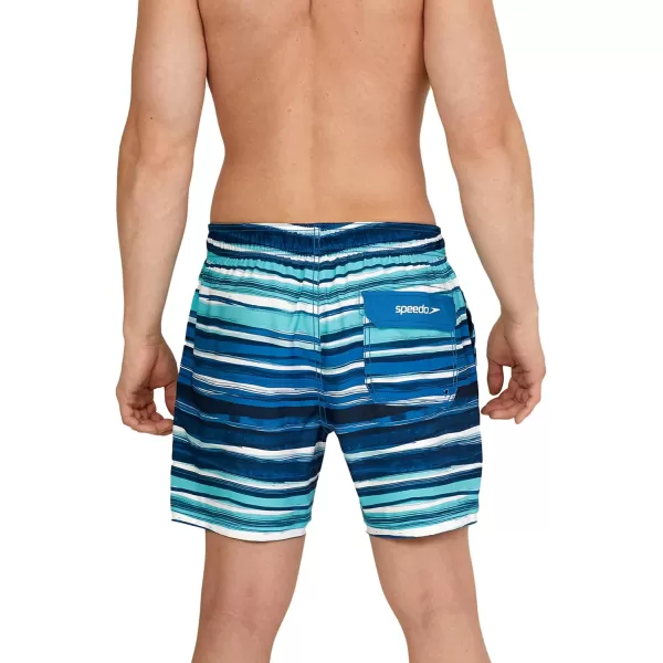 Speedo Mens Swim Trunk Short Length Redondo Comfort Liner PrintCurrent Peacoat