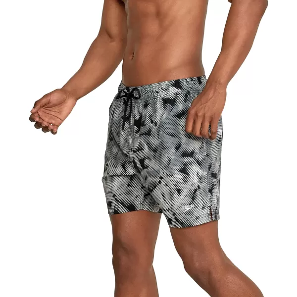 Speedo Mens Swim Trunk Short Length Redondo Comfort Liner PrintPalm Anthracite