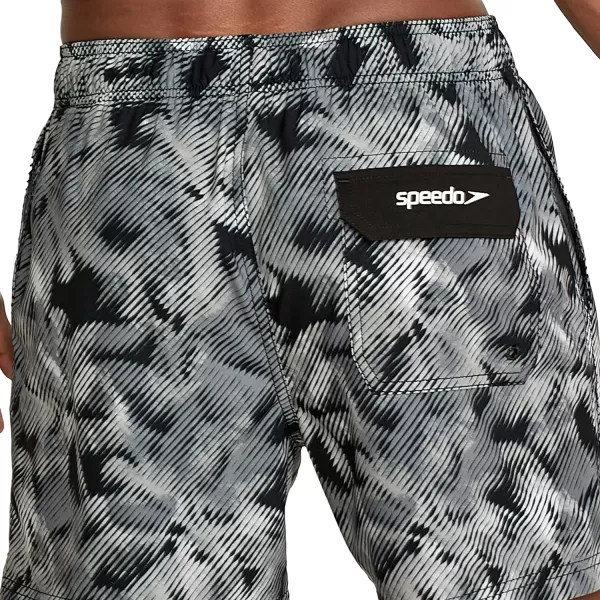 Speedo Mens Swim Trunk Short Length Redondo Comfort Liner PrintPalm Anthracite