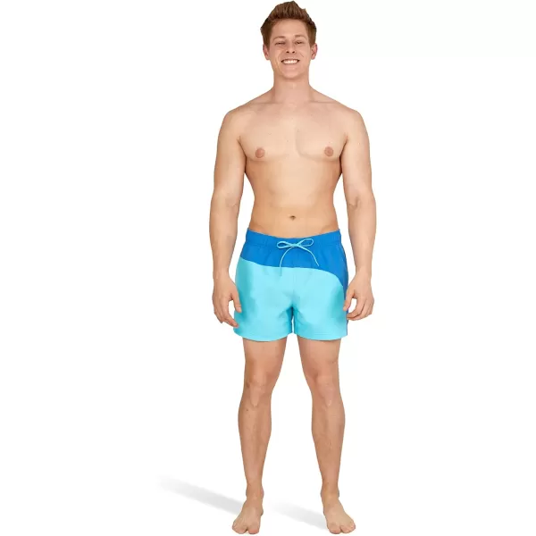 Speedo Mens Swim Trunk Short Length Redondo SolidBlock Blue Atoll