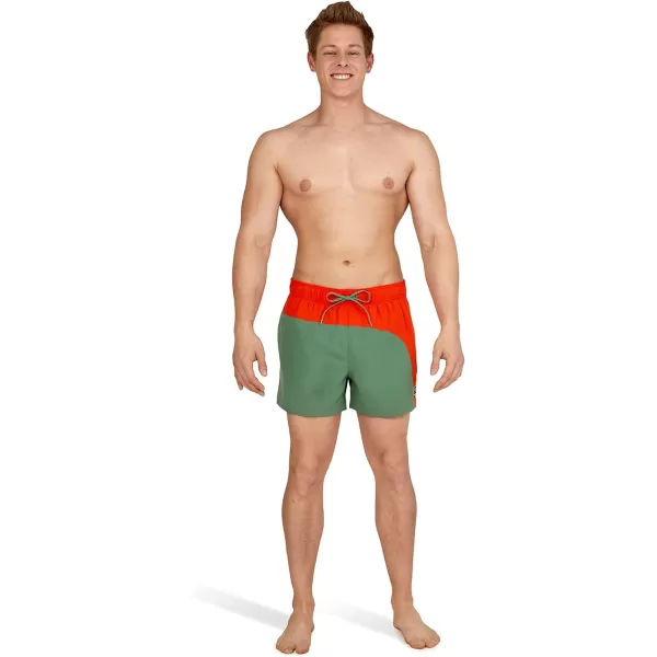 Speedo Mens Swim Trunk Short Length Redondo SolidBlock Dark Ivy