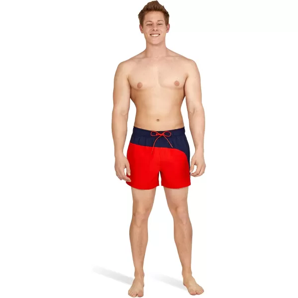 Speedo Mens Swim Trunk Short Length Redondo SolidBlock High Risk Red