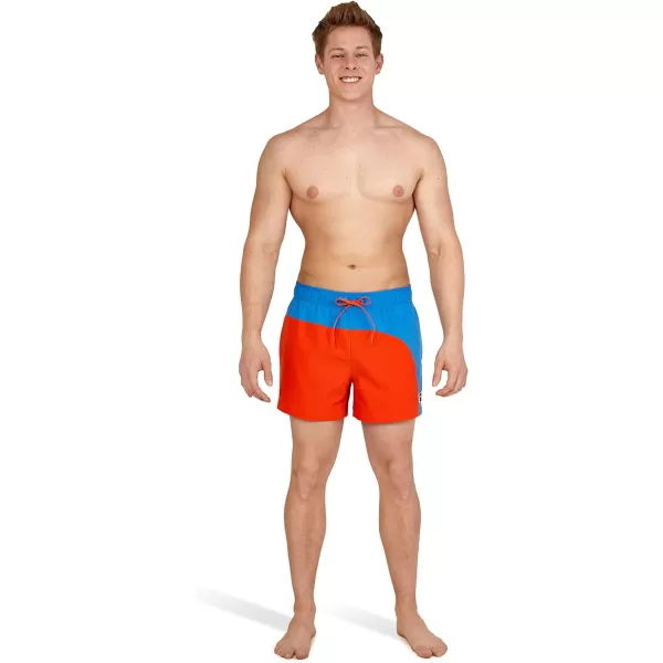 Speedo Mens Swim Trunk Short Length Redondo SolidBlock Spicy Orange