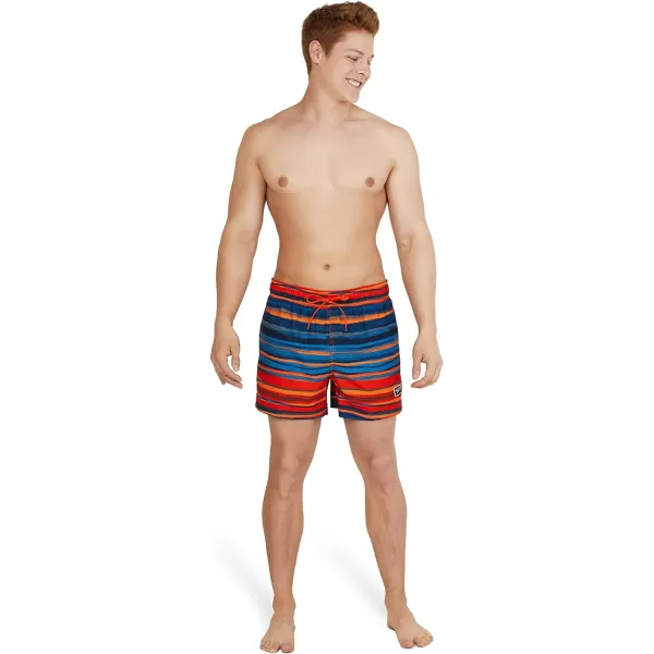 Speedo Mens Swim Trunk Short Length Redondo StripedCurrent China Blue