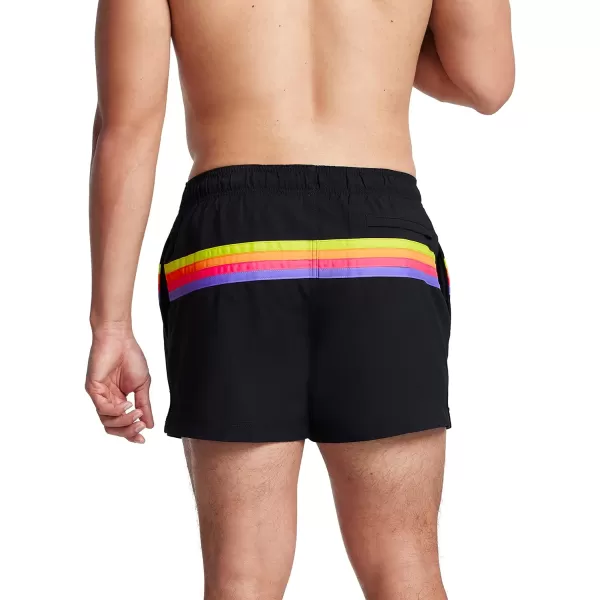 Speedo Mens Swim Trunk Short Length Redondo StripedHorizontal Anthracite