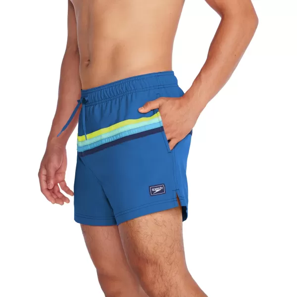 Speedo Mens Swim Trunk Short Length Redondo StripedHorizontal Arctic Glass