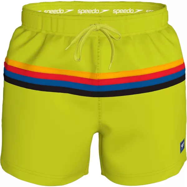 Speedo Mens Swim Trunk Short Length Redondo StripedHorizontal Bitterlime