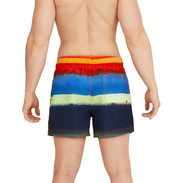 Speedo Mens Swim Trunk Short Length Redondo StripedStorm Spicy Orange