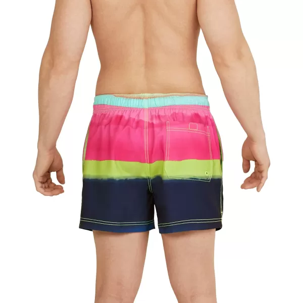 Speedo Mens Swim Trunk Short Length Redondo StripedStorm Sugar Plum