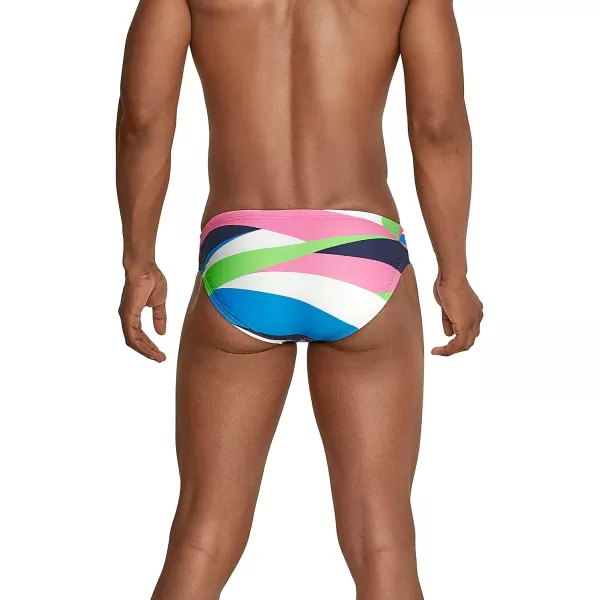 Speedo Mens Swimsuit Brief Creora Highclo PrintedDrift Acid Lime