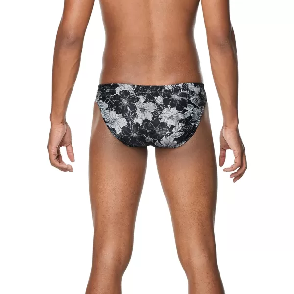 Speedo Mens Swimsuit Brief Creora Highclo PrintedFancy Floral Anthracite