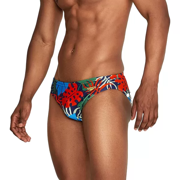 Speedo Mens Swimsuit Brief Creora Highclo PrintedPalm Dark Ivy