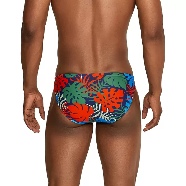 Speedo Mens Swimsuit Brief Creora Highclo PrintedPalm Dark Ivy