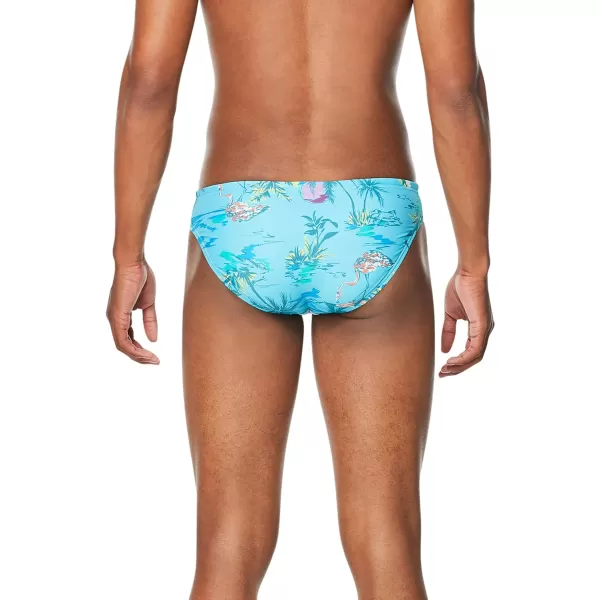 Speedo Mens Swimsuit Brief Creora Highclo PrintedParadise Blue Atoll