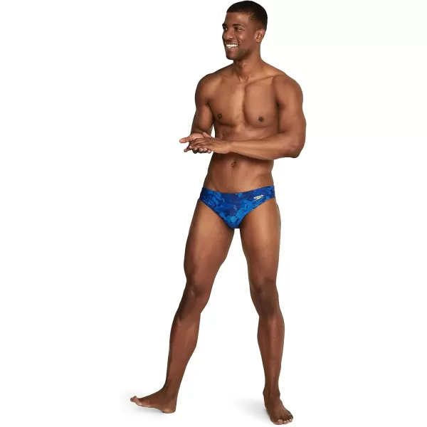 Speedo Mens Swimsuit Brief Creora Highclo PrintedTropical Palace Blue