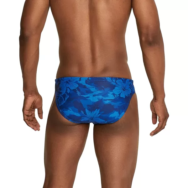 Speedo Mens Swimsuit Brief Creora Highclo PrintedTropical Palace Blue