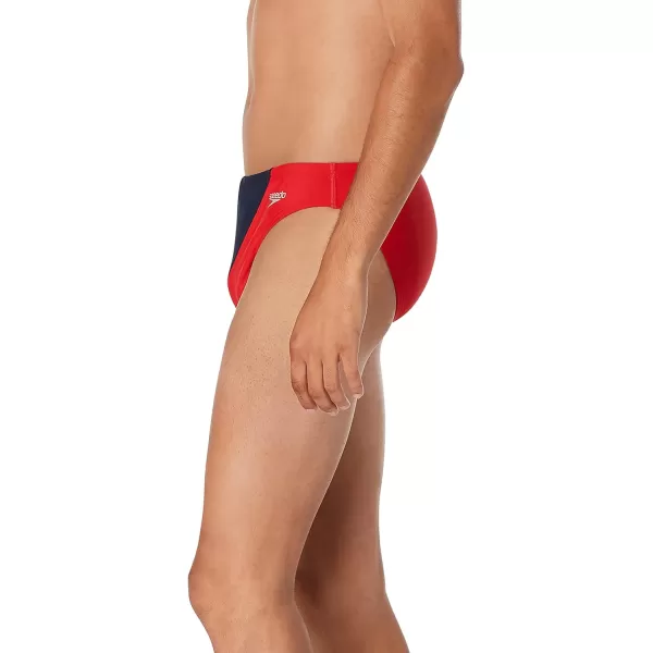 Speedo Mens Swimsuit Brief Eco Flex 2 Outseam BeachstarBlock High Risk Red