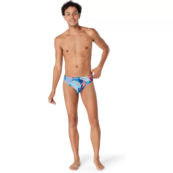 Speedo Mens Swimsuit Brief Eco Flex 2 Outseam BeachstarCoral Sea Azure Blue