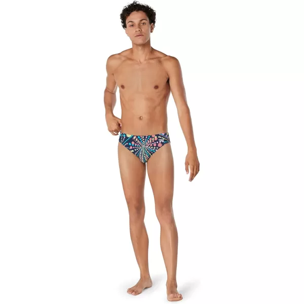 Speedo Mens Swimsuit Brief Eco Flex 2 Outseam BeachstarDot Burst Naval Academy