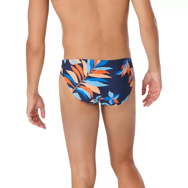 Speedo Mens Swimsuit Brief Eco Flex 2 Outseam BeachstarFloatable Floral Peacoat