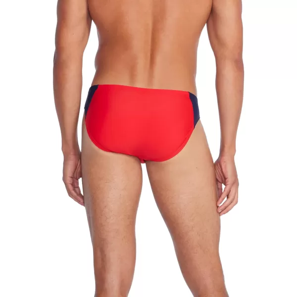 Speedo Mens Swimsuit Brief Eco Flex 2 Outseam BeachstarVertical Block Red