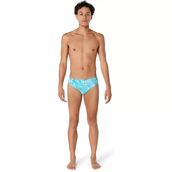 Speedo Mens Swimsuit Brief Eco Flex 2 Outseam BeachstarWayback Scuba Blue