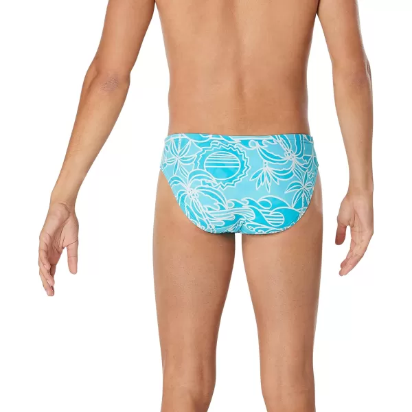 Speedo Mens Swimsuit Brief Eco Flex 2 Outseam BeachstarWayback Scuba Blue