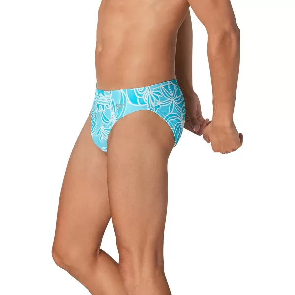 Speedo Mens Swimsuit Brief Eco Flex 2 Outseam BeachstarWayback Scuba Blue