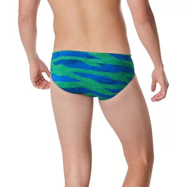 Speedo Mens Swimsuit Brief Endurance Printed Team ColorsContort Speedo BlueGreen