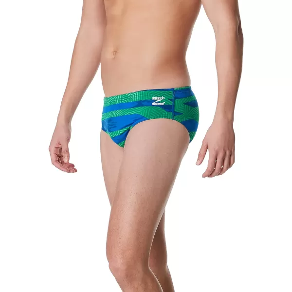 Speedo Mens Swimsuit Brief Endurance Printed Team ColorsContort Speedo BlueGreen