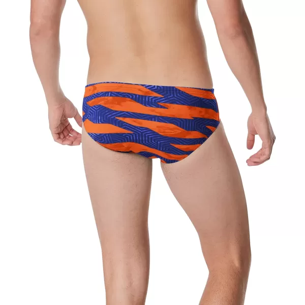 Speedo Mens Swimsuit Brief Endurance Printed Team ColorsContort Speedo NavyOrange