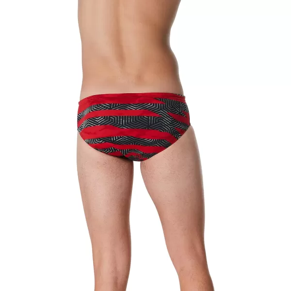 Speedo Mens Swimsuit Brief Endurance Printed Team ColorsContort Speedo Red