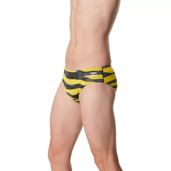 Speedo Mens Swimsuit Brief Endurance Printed Team ColorsContort Speedo Yellow