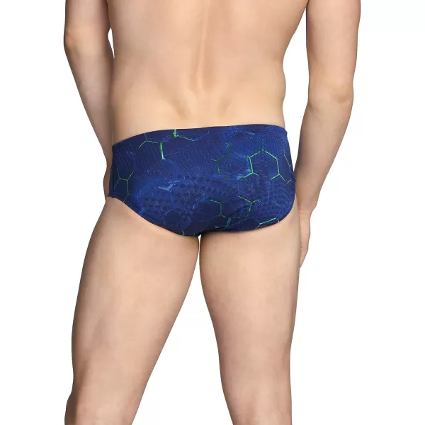 Speedo Mens Swimsuit Brief Endurance Printed Team ColorsEmerging BlueGreen