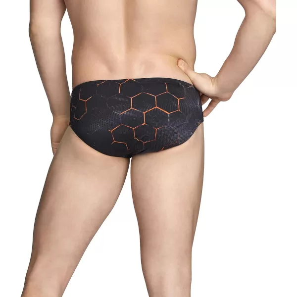 Speedo Mens Swimsuit Brief Endurance Printed Team ColorsEmerging Speedo Orange