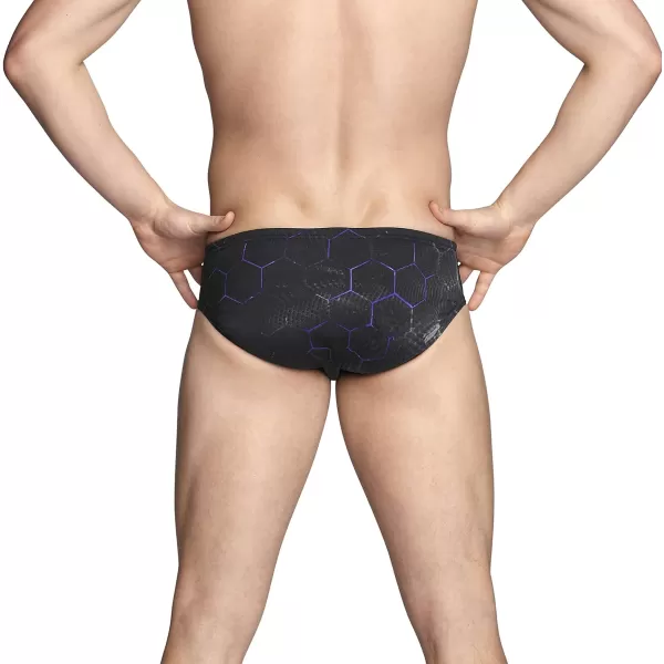Speedo Mens Swimsuit Brief Endurance Printed Team ColorsEmerging Speedo Purple