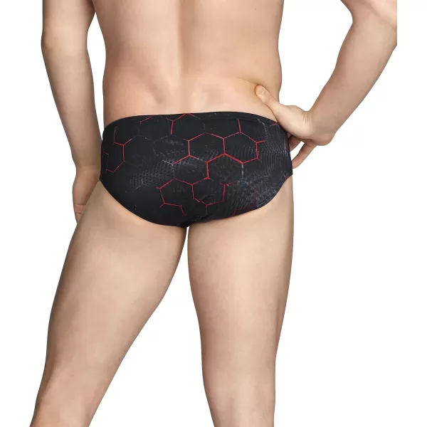 Speedo Mens Swimsuit Brief Endurance Printed Team ColorsEmerging Speedo Red