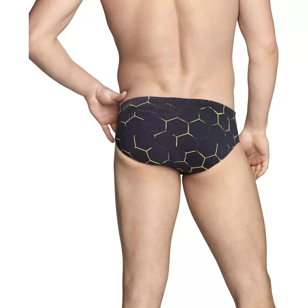 Speedo Mens Swimsuit Brief Endurance Printed Team ColorsEmerging Speedo Yellow