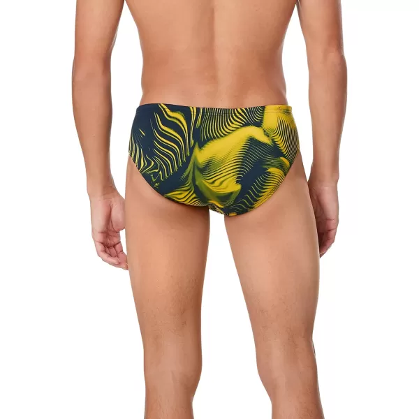 Speedo Mens Swimsuit Brief Endurance Printed Team ColorsFusion NavyGold