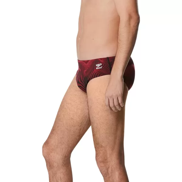 Speedo Mens Swimsuit Brief Endurance Printed Team ColorsFusion Speedo Maroon