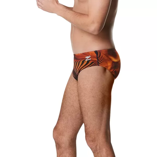 Speedo Mens Swimsuit Brief Endurance Printed Team ColorsFusion Speedo Orange