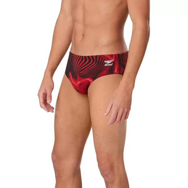 Speedo Mens Swimsuit Brief Endurance Printed Team ColorsFusion Speedo Red
