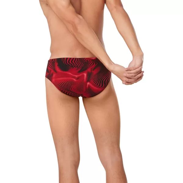 Speedo Mens Swimsuit Brief Endurance Printed Team ColorsFusion Speedo Red