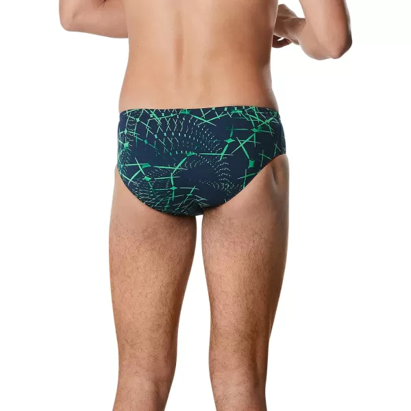 Speedo Mens Swimsuit Brief Endurance Printed Team ColorsGalactic BlueGreen