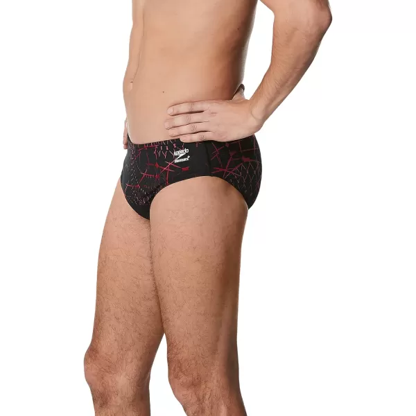 Speedo Mens Swimsuit Brief Endurance Printed Team ColorsGalactic Speedo Maroon