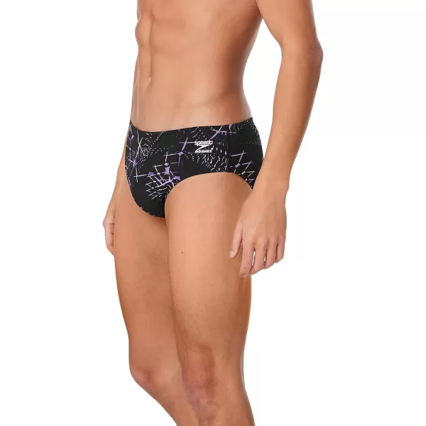 Speedo Mens Swimsuit Brief Endurance Printed Team ColorsGalactic Speedo Purple