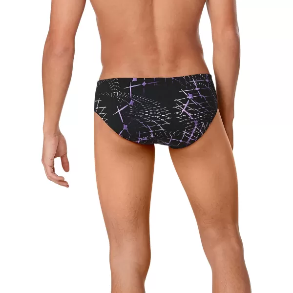 Speedo Mens Swimsuit Brief Endurance Printed Team ColorsGalactic Speedo Purple