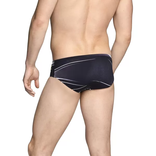 Speedo Mens Swimsuit Brief Endurance Printed Team ColorsInfinite BlackWhite