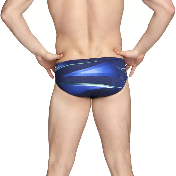 Speedo Mens Swimsuit Brief Endurance Printed Team ColorsInfinite BlueGreen