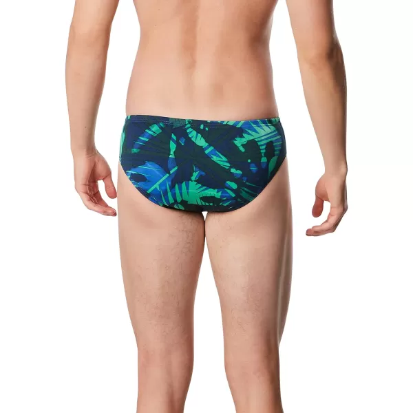Speedo Mens Swimsuit Brief Endurance Printed Team ColorsReflected BlueGreen